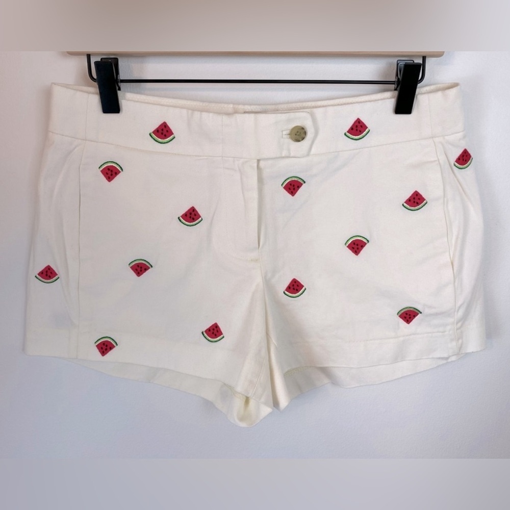 J. CREW White Watermelon Shorts Women’s Size 8